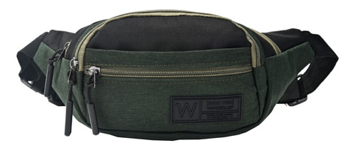 Riñonera Urban Mode Wanderlust Doble Compartimento Deportiva Color Verde