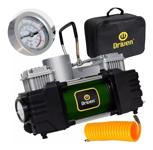 Imagen 1 de 7 de Compresor De Aire Cubierta Auto Camioneta Doble Piston Metal