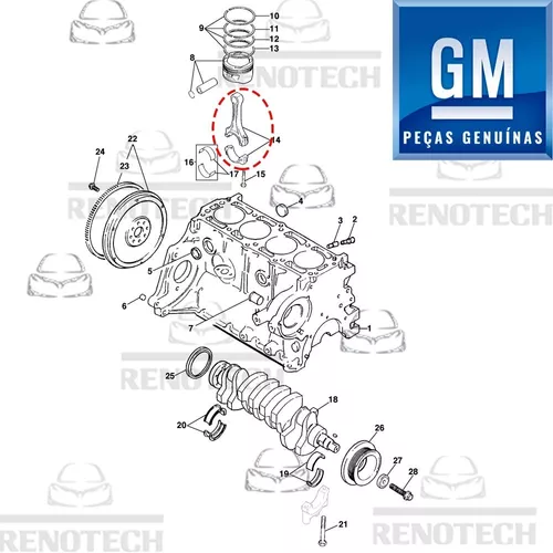 Biela Do Motor Gm Agile 1.0 1.4 1.6 93325128