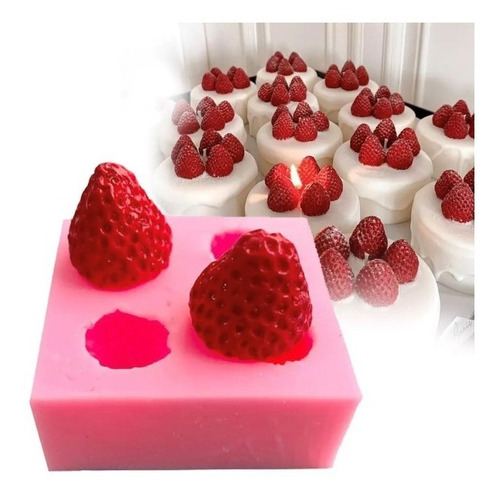 Molde De Silicón Para Hacer Velas De Fresas