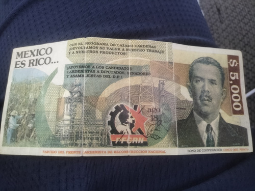 Billete  Cardenia De Reconstrucción 