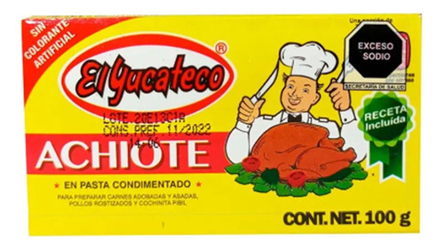 30 Cajas De 100g C/u Condimento De Achiote El Yucateco
