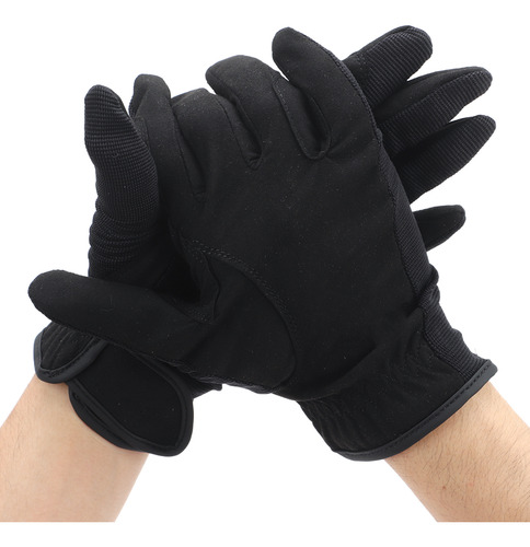 Guantes De Equitación Para Hombre Y Mujer, 1 Par, Negros, An