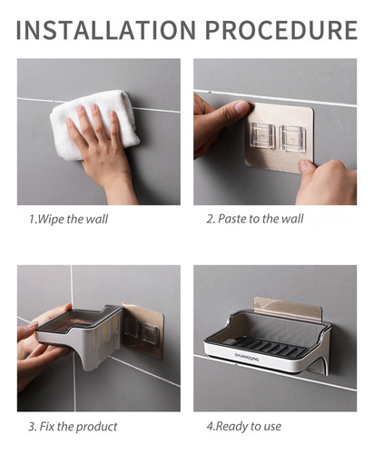 Xyx1 Jabonera Pared Con Colgador For Baño Y Cocina