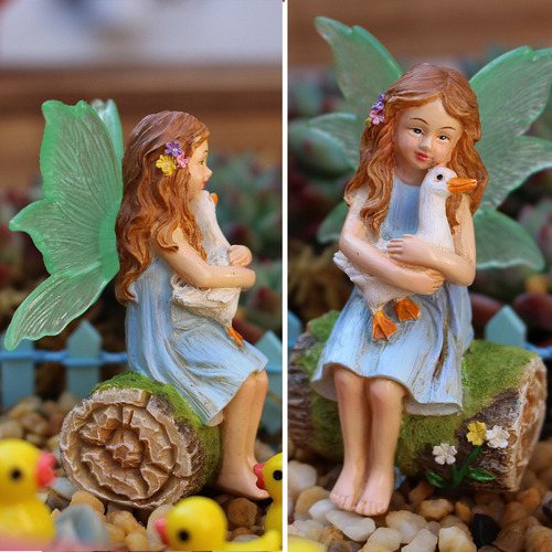 Estatua De Hadas En Miniatura, Decoración En Maceta De