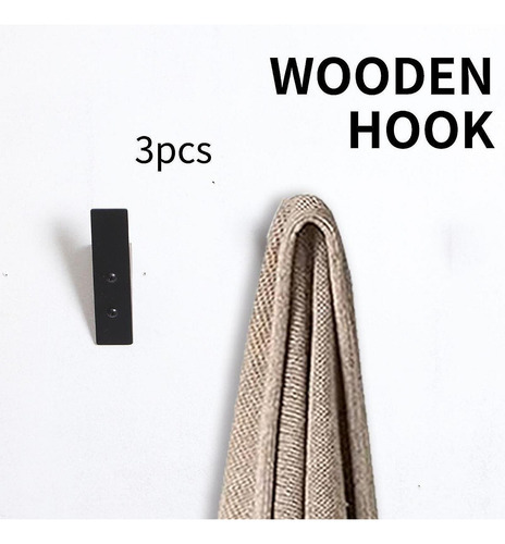 3pcs De Ropa De Madera Gancho De Ropa Gancho De Ropa Fácil