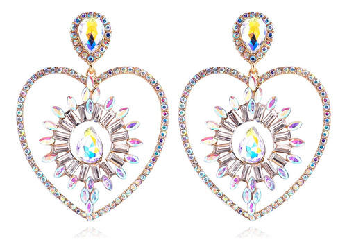 Pendientes En Forma De Corazón De Diamantes De Imitación De