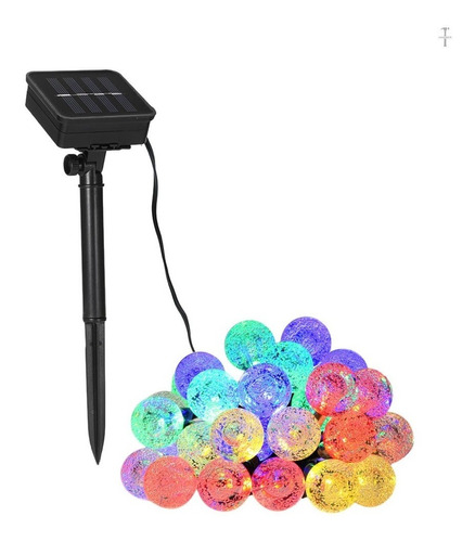 Guirnalda Luces Navidad Solar Bolas Rgb Jardin Apto Exterior