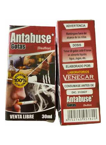 Antabuse Gotas X 2 Cajas De 30 Ml - Unidad a $31000