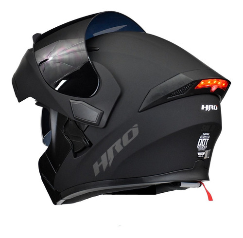 Casco Para Moto Abatible Hro 3400dv Negro Mate Con Luz Stop
