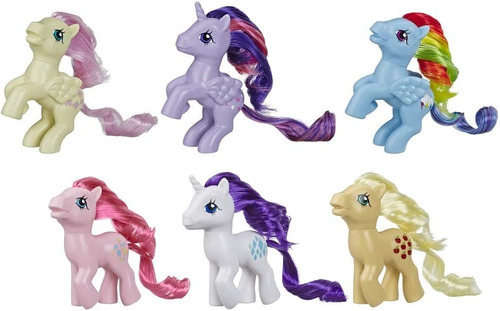 My Little Pony Retro Rainbow Mane 6 Figuras Caja Maltratada