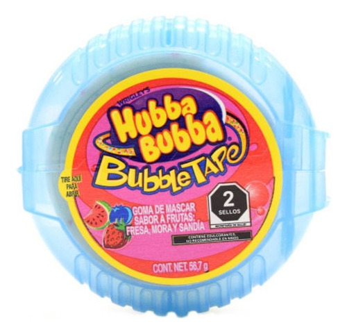 5 Pzas Goma De Mascar Hubba Bubba Frutas 56.7g