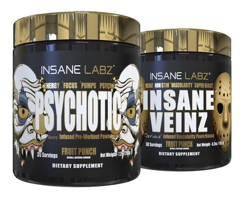 Insane Labz Psychotic Gold And Insane Veinz Gold Pre Entrena