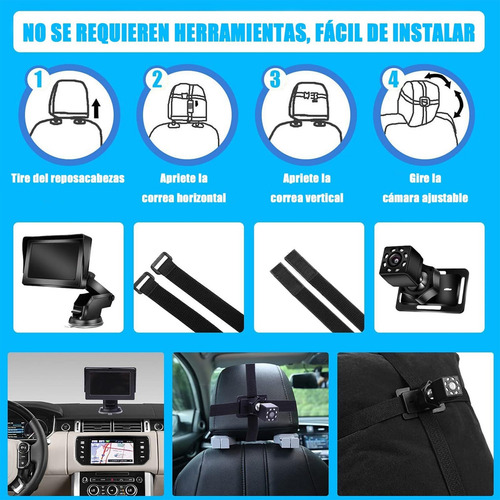 Cámara Coche Bebé Asiento Trasero 1080p Con Visión Nocturna