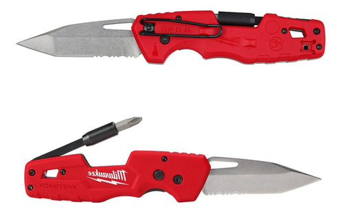 Cuchillo Plegable Multifuncional Rojo Y Negro Métrico