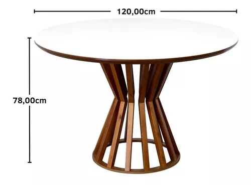 Conjunto Mesa de Jantar Redonda Cecília Amadeirada Natural 120cm com 4  Cadeiras Estofadas Isabela Cinza