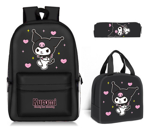 Kuromi Mochila Escolar Bolsa De Almuerzo Estuche De Lápices