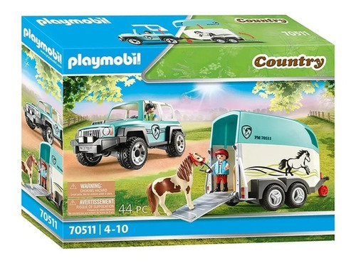 Playmobil Coche C/ Remolque Para Poni Caballo Country 70511