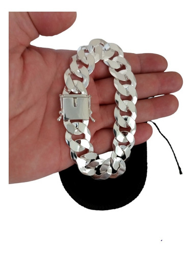 Pulseira Grumet 17mm 21cm Fecho Gaveta Prata 925+brinde