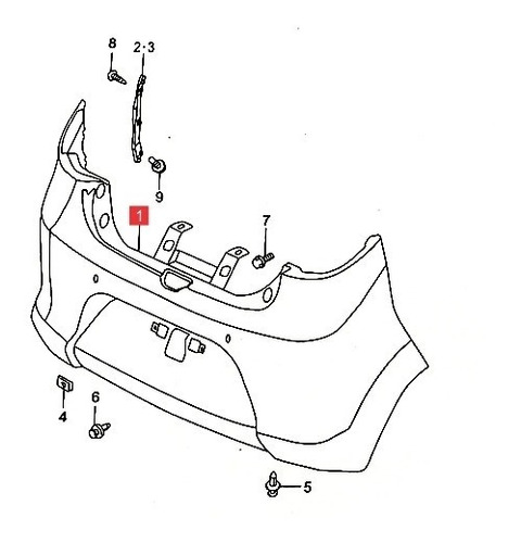 Paragolpe Trasero Suzuki Alto 800 2020- Negro Texturado