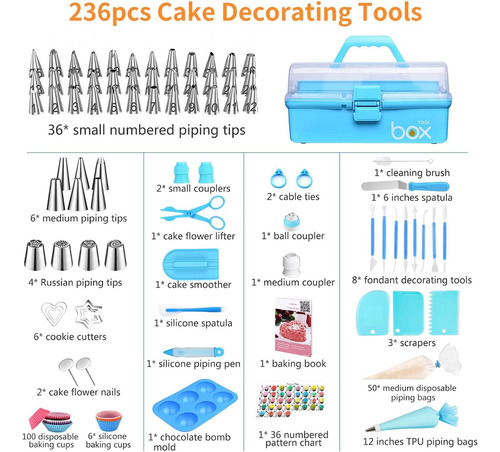 Kit De Utensilios Para Decorar Tartas 236 Piezas