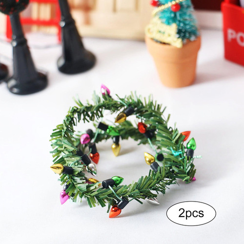 New.. 2 Uds 1/12 Guirnalda De Navidad Modelo Paisaje Muebles
