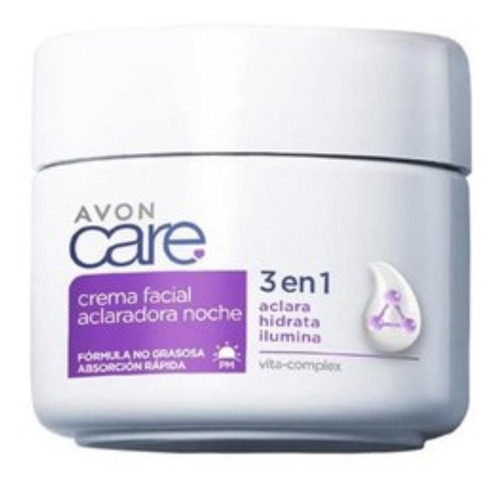 Crema Facial 3 En 1 Tono Uniforme Noche Avon Hidrata Ilumina