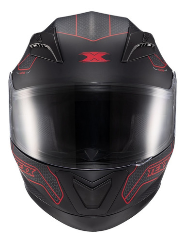 Capacete Texx Strike Panther Preto/vermelho Fosco Preto Fosco Com Vermelho Panther 59/60