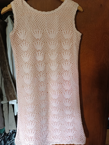 Precioso Vestido De Hilo En Crochet Con Forro.