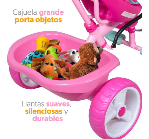 Triciclo Etapas 3 En 1 Minnie Mouse Bastón Carriola En Caja Rosa Chicle (Usado)
