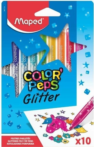 Marcadores Maped Color Peps Glitter X10 Serviciopapelero