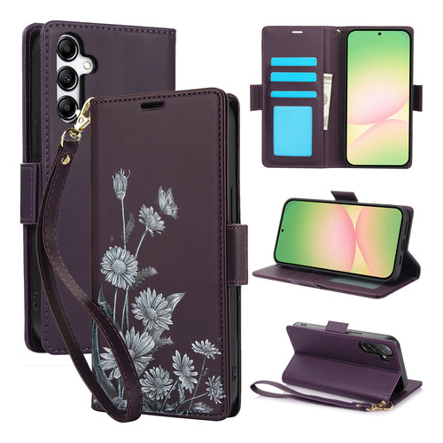 Funda De Piel Tipo Cartera Con Tapa Para Samsung Galaxy A56 A36 A26 A16 A06