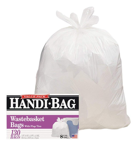Handi-bag Bolsas De Basura Blancas De 8 Galones (paquete De 