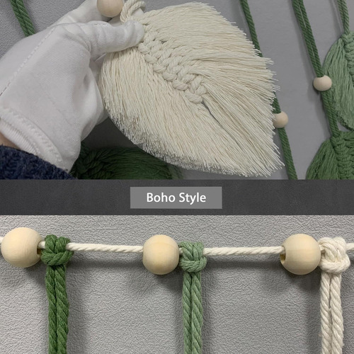 Boho Decor Bohemian Tassel Macrame Folha Para Pendurar Na