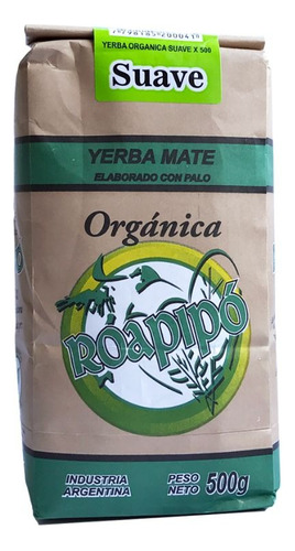  Yerba Mate Orgánica Roapipó Suave 2 X 500 Gr