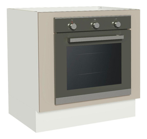 Balcão Para Forno De Embutir 80 X 60 Cm Sem Tampo Madesa Bcr Cor Branco/Crema