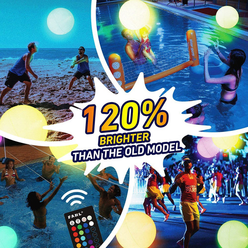 Bola Led Rgb Con Luz Esférica Colorida, 2 Unidades, Con Mand