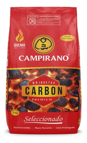 Briquetas de Carbón Campirano Premium 3kg