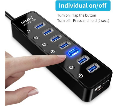 Hub Usb 3.0 Alimentado, Divisor De Concentrador De Datos Usb