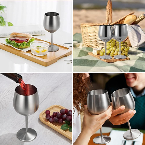 Copa Vino Y Cóctel De Acero Inoxidable Para Bar Paquete De 2