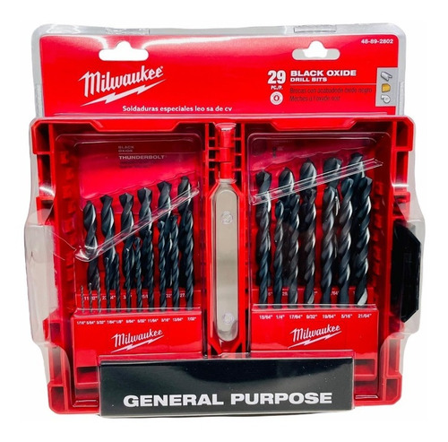 Juego Brocas Milwaukee Metal 29 Pz 1/16 A 1/2 48-89-2802