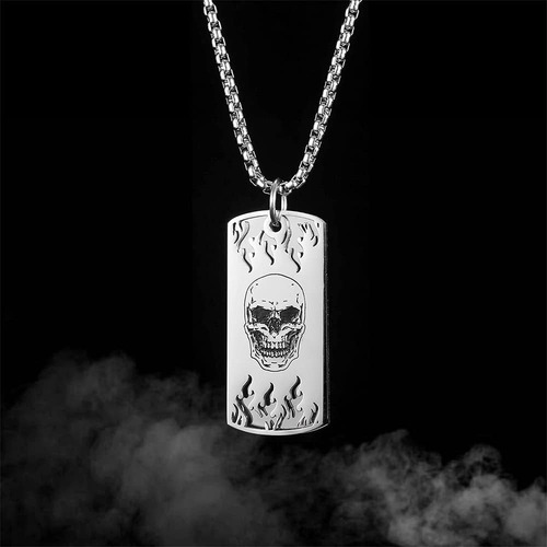 Colar F Skull Skull, Joias Masculinas De Aço Inoxidável