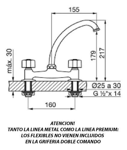 Griferia Doble Comando Ah Home Para Cocina Baño Mesada Ah16s