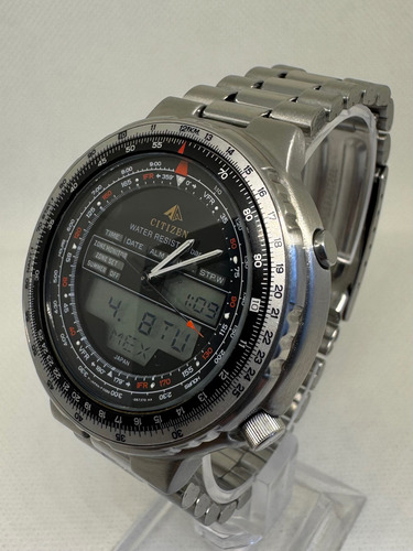 Reloj Citizen Wingman Plateado Negro Negro (Usado)