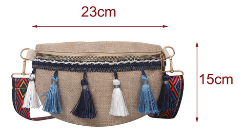 2 Riñonera Bohemia Con Borlas Bolso Bandolera Étnico Para