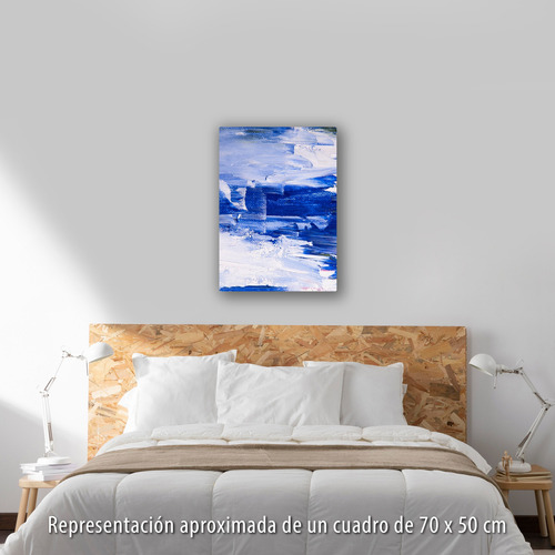 Cuadro Arte Abstracto 70x50cm Impreso En Lienzo Canvas Azul Zafiro