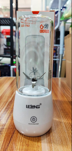 Licuadora Portátil Recargable Vaso De Vidrio Blanco