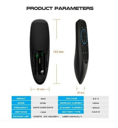 Control Remoto Bluetooth 5 G10s Para Iptv Tv Box Win Osx