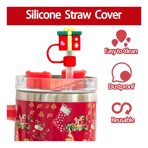 Cedidjac Cubiertas De Paja De Navidad De 6 Piezas Para Vaso