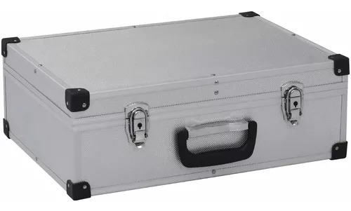  Urecimy Maletín metálico plateado de 16.5 x 12.6 x 6.1  pulgadas, caja de herramientas de aluminio TSA con cerradura de combinación  para efectivo, maletín para cuaderno con espuma, plateado, Maletín de :  Electrónica
